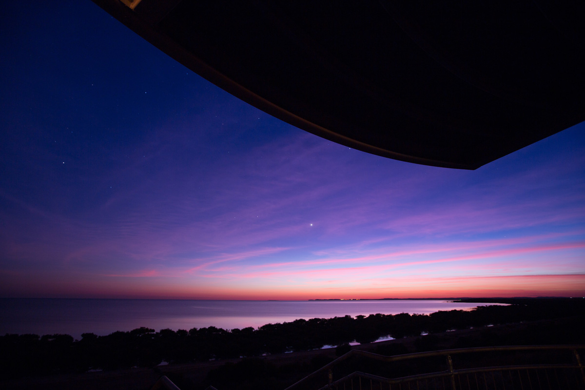 A purple sunset over water