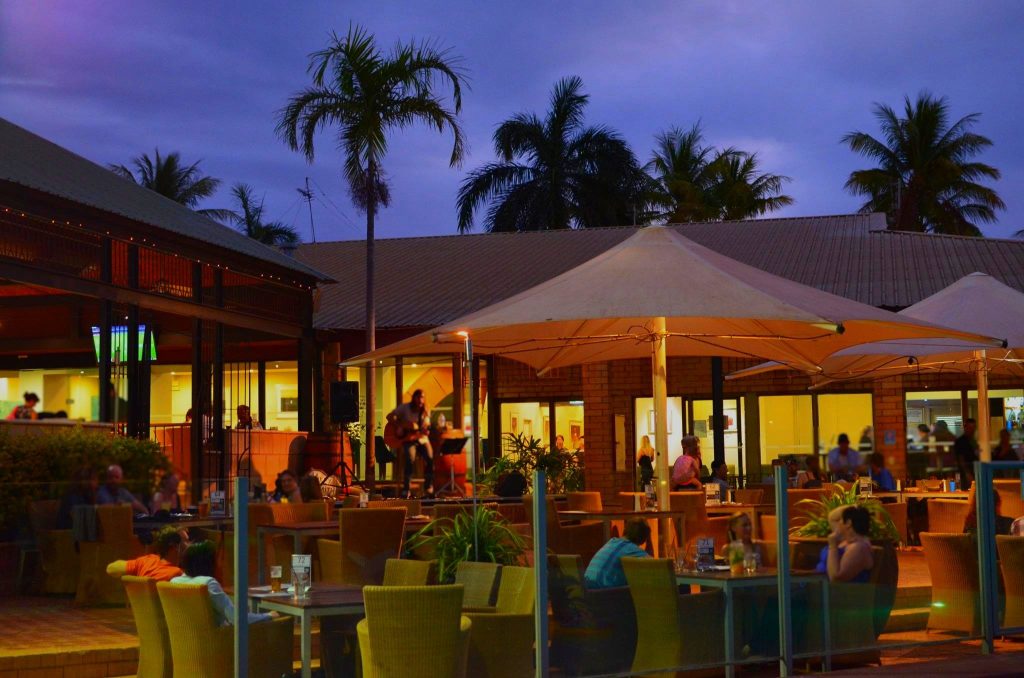 The Karratha International Hotel at night time