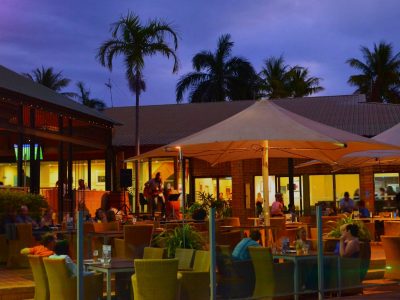 The Karratha International Hotel at night time